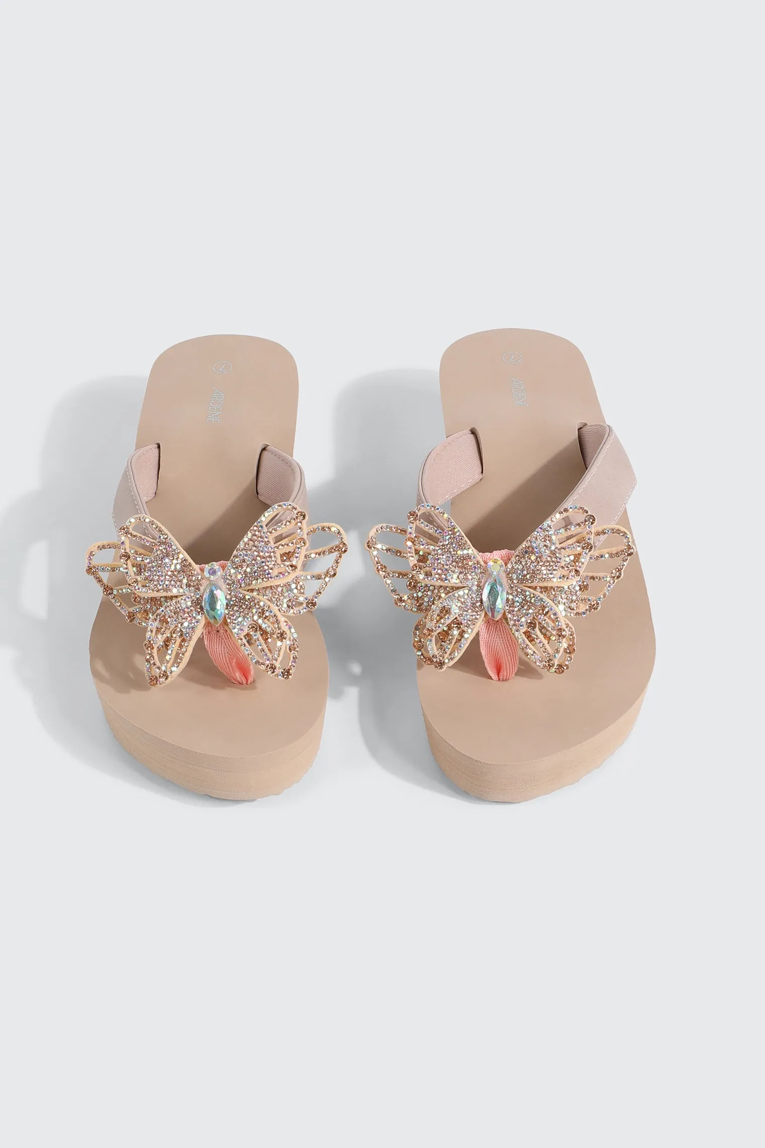 Butterfly Wedge Flip Flops