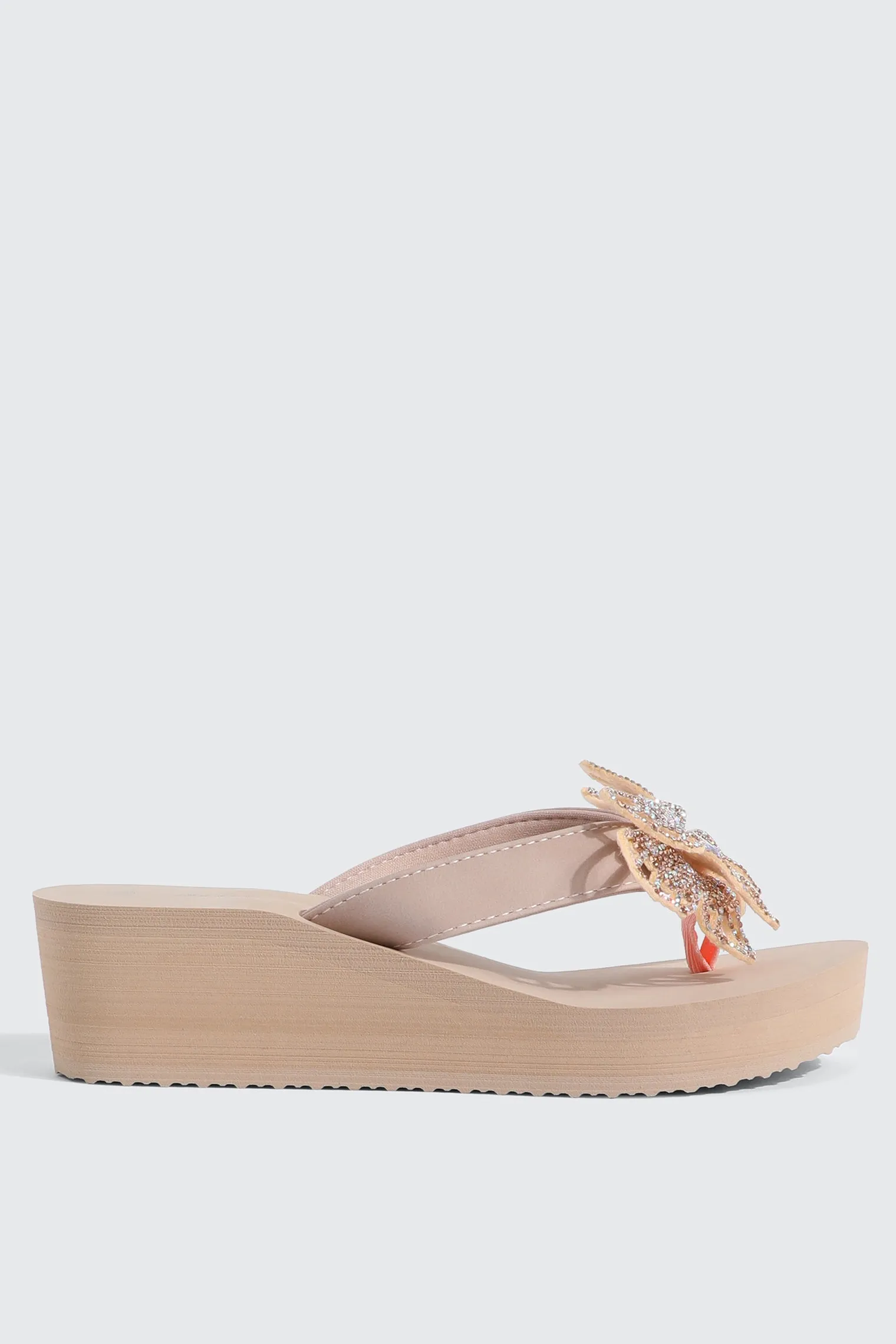 Butterfly Wedge Flip Flops