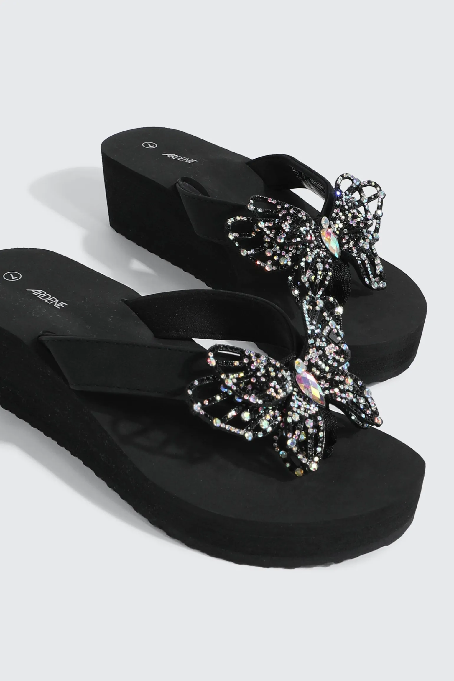 Butterfly Wedge Flip Flops