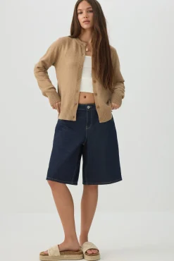Button-Front Sweater Cardigan