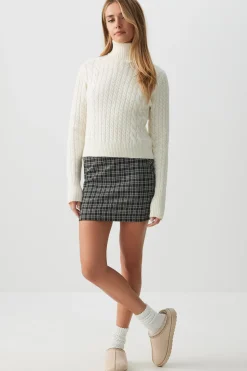 Cable Knit Crop Turtleneck Sweater