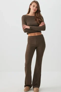 Cable Knit Flare Pants