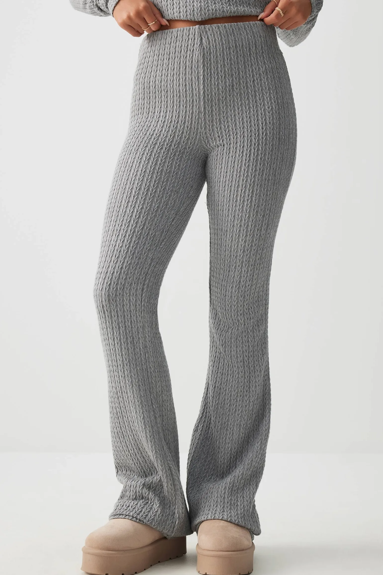 Cable Knit Flare Pants