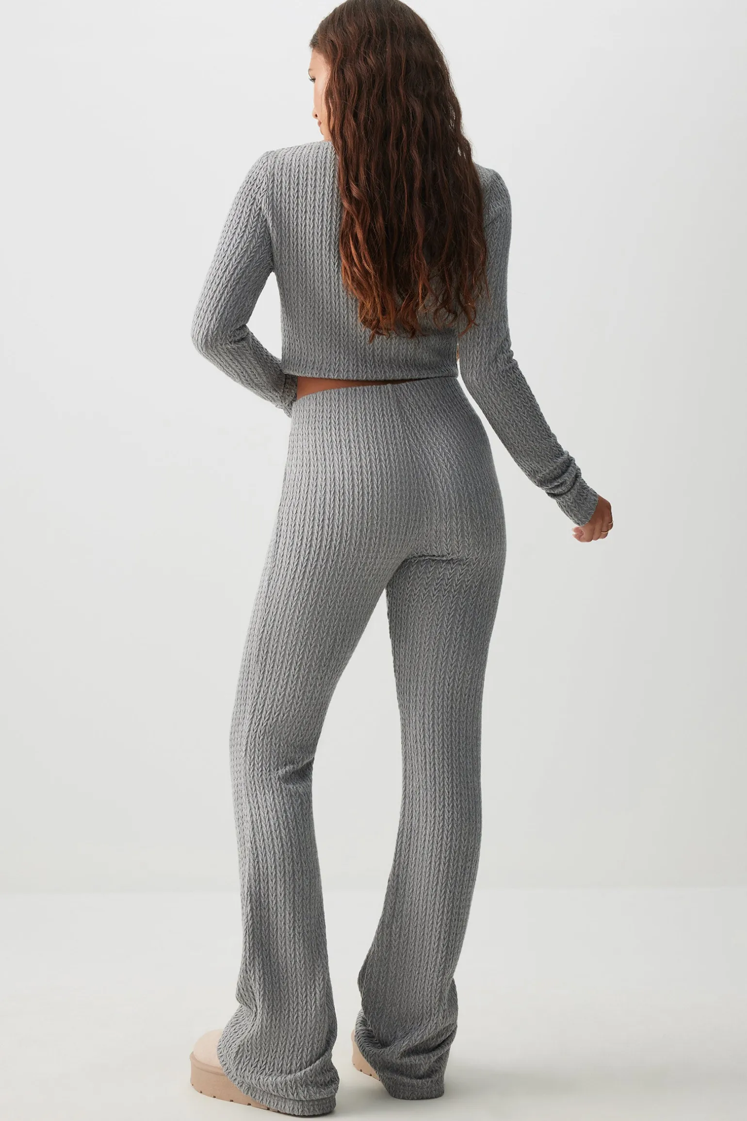 Cable Knit Flare Pants