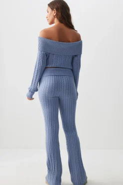 Cable Knit Flare Pants
