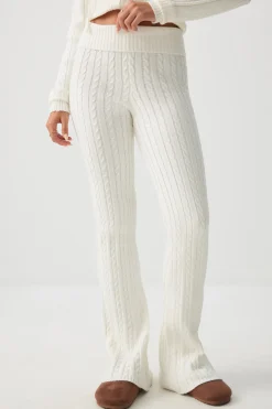 Cable Knit Flare Pants