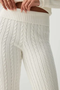 Cable Knit Flare Pants