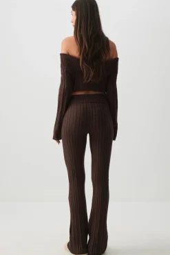 Cable Knit Flare Pants