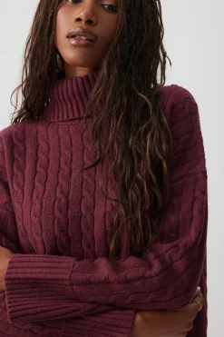 Cable Knit Turtleneck Sweater