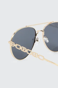 Chain-Link Aviator Sunglasses