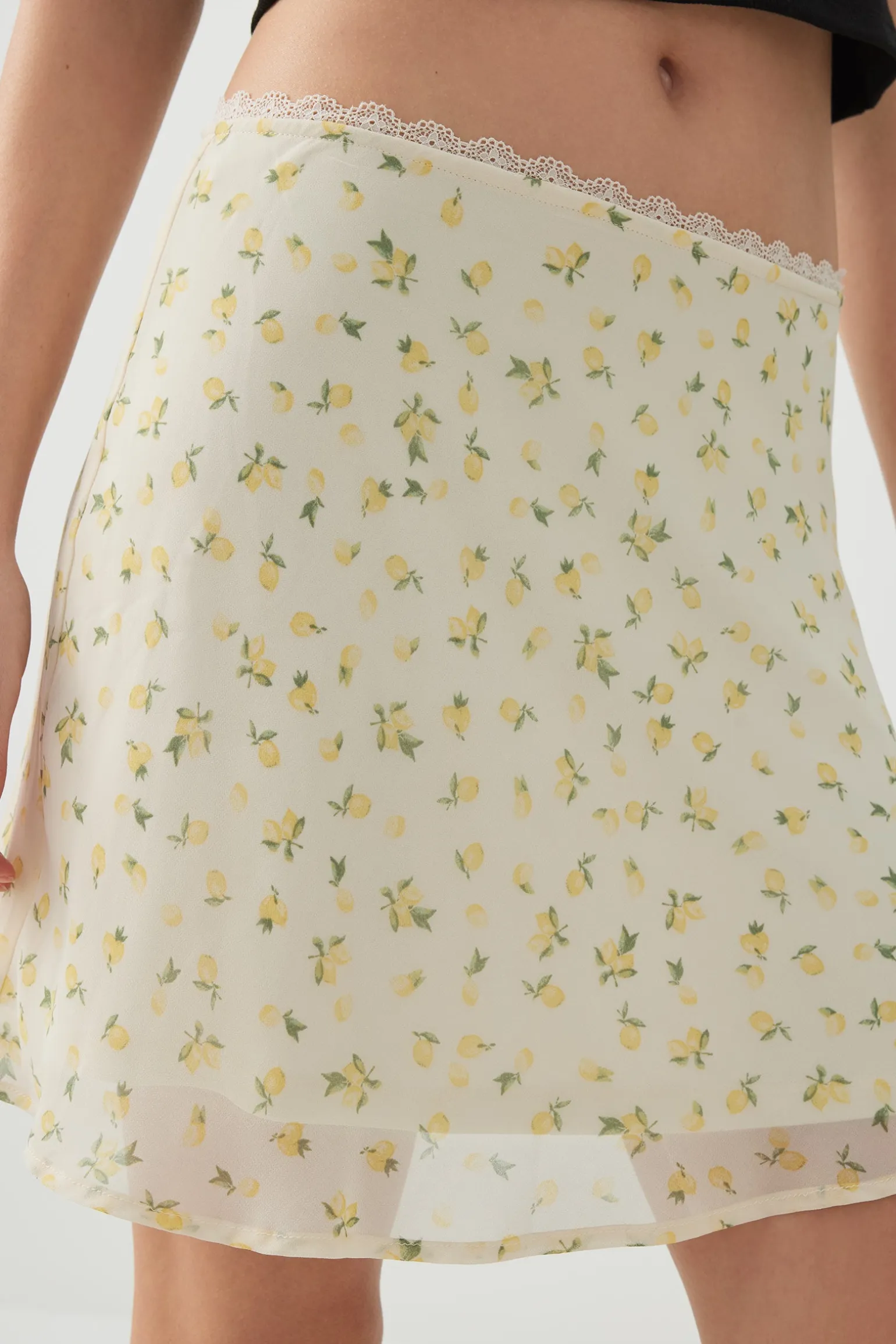 Chiffon A-Line Mini Skirt