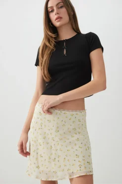 Chiffon A-Line Mini Skirt