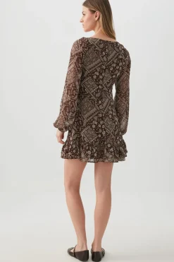 Chiffon Long Sleeve Mini Dress