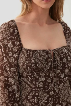 Chiffon Long Sleeve Mini Dress