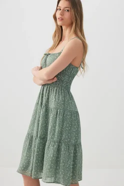 Chiffon Midi Tiered Dress