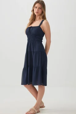 Chiffon Midi Tiered Dress