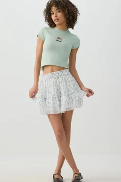 Chiffon Tiered Mini Skirt