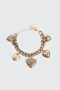 Chunky Heart Charm Bracelet