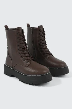 Chunky Lace Up Ankle Boots