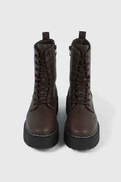 Chunky Lace Up Ankle Boots
