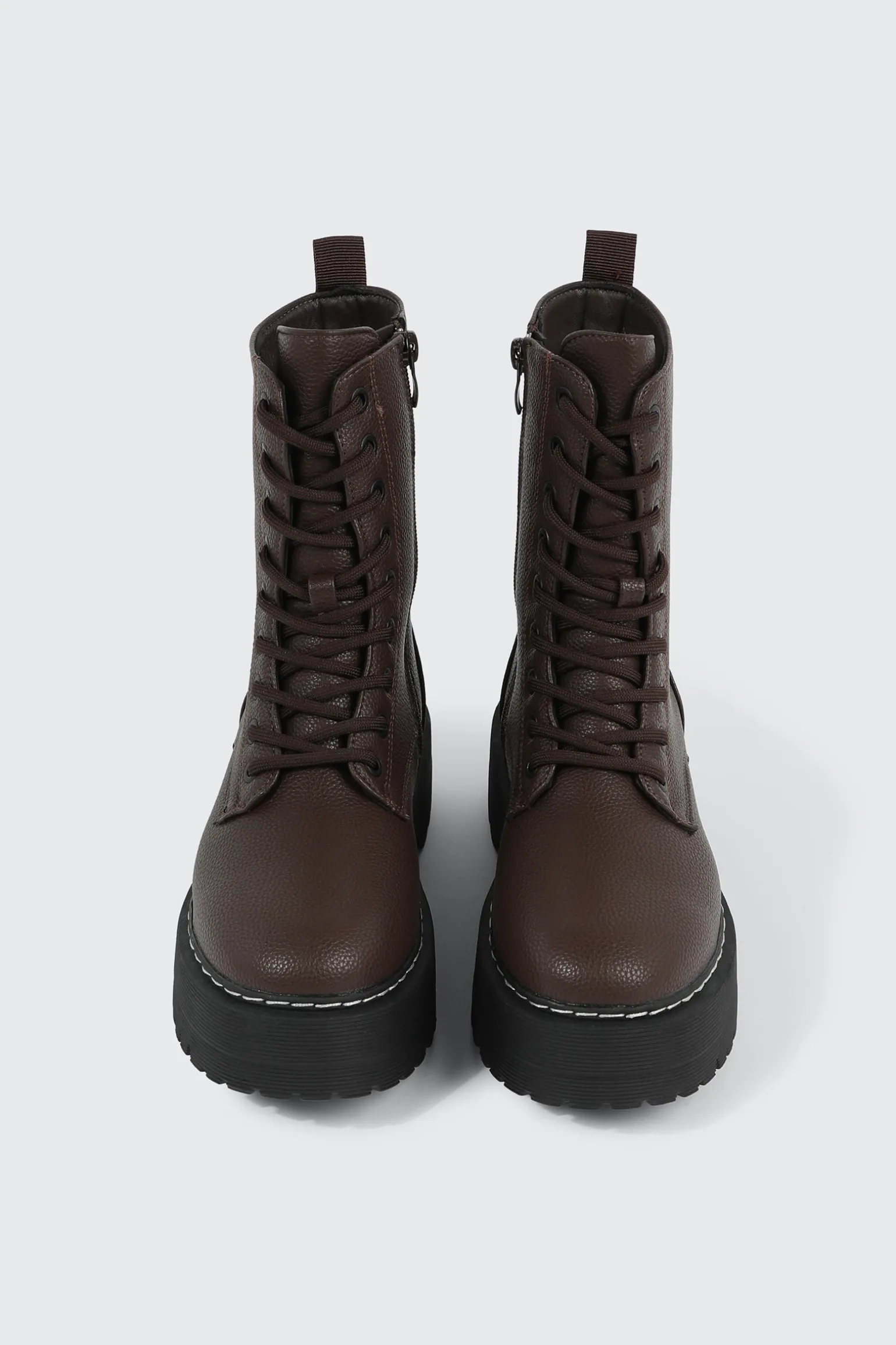 Chunky Lace Up Ankle Boots