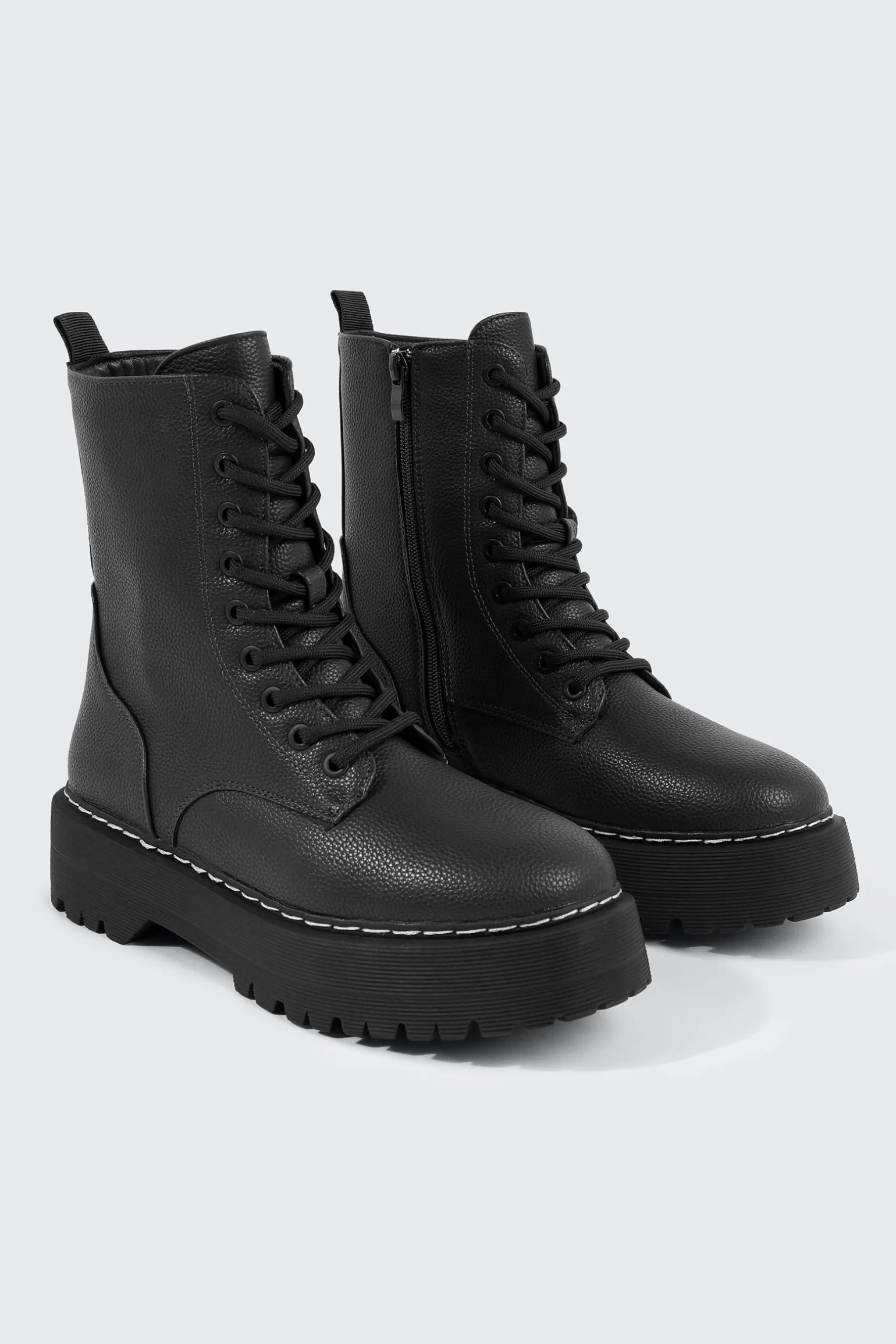 Chunky Lace Up Ankle Boots