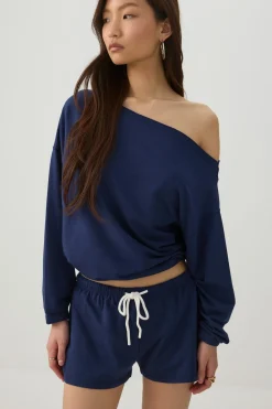 Contrast Drawcord Knit Shorts