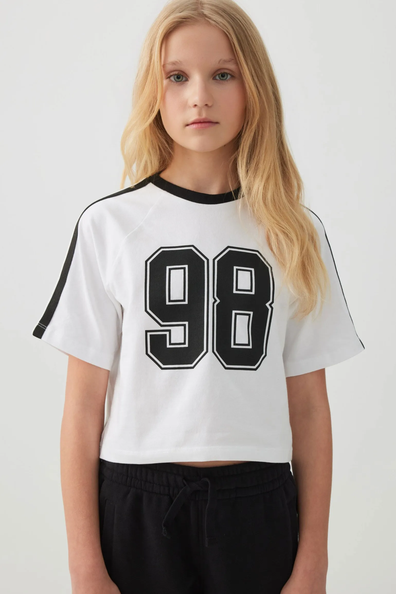 Contrast Stripe Boxy T-Shirt