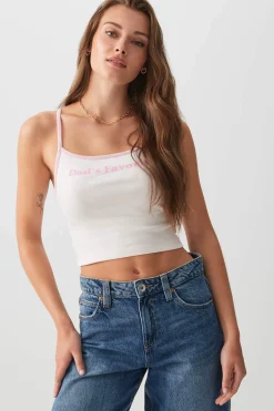 Contrast Trim Graphic Tank Top