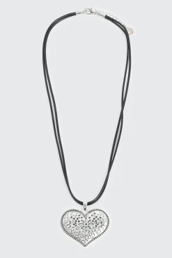 Cord Necklace with Heart Pendant