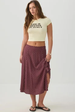 Cotton Blend Ribbed Crop T-Shirt