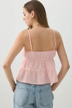 Cotton Crop Tank Top with Front Tie