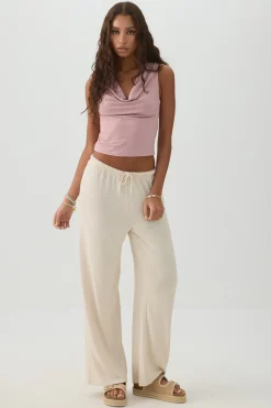 Cowl Neck Crop Tank Top