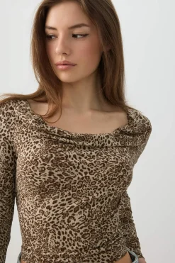 Cowl Neck Long Sleeve Top