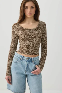Cowl Neck Long Sleeve Top