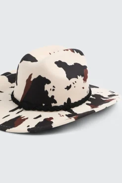 Cow Print Felt Cowboy Hat