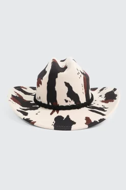 Cow Print Felt Cowboy Hat