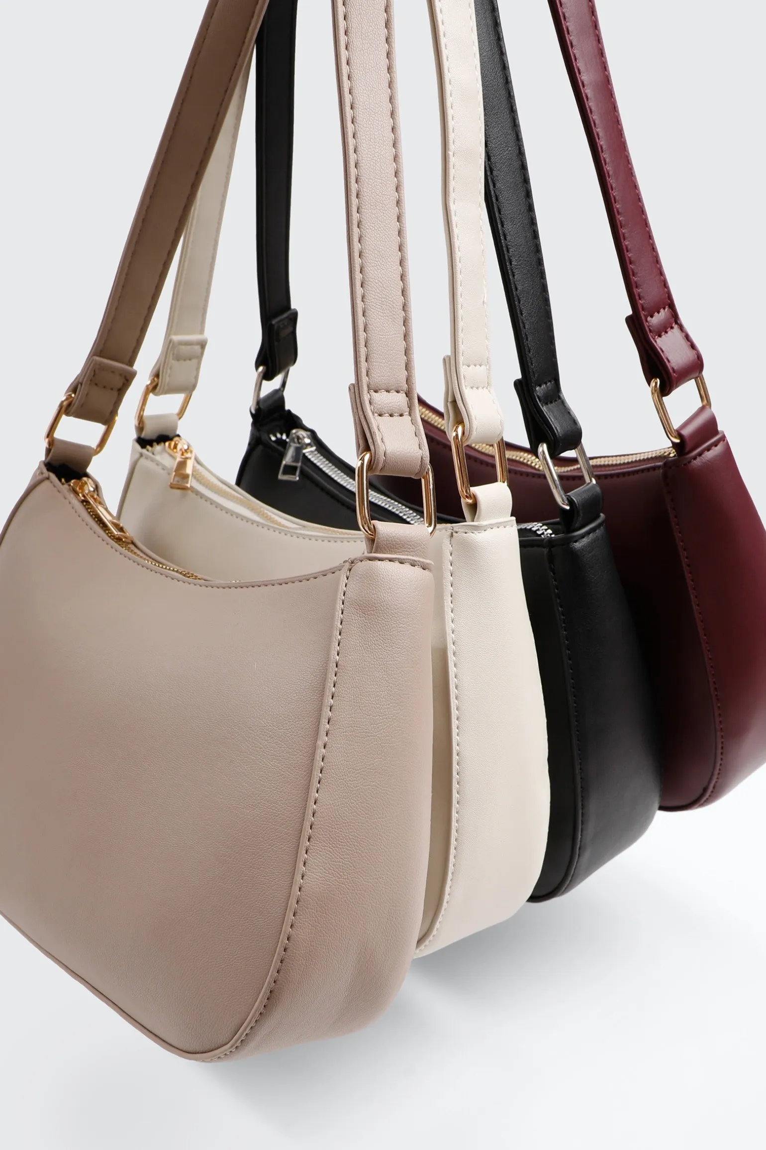 Crescent Faux Leather Shoulder Bag