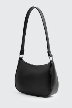 Crescent Faux Leather Shoulder Bag