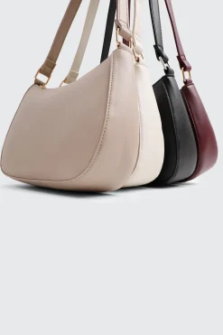 Crescent Faux Leather Shoulder Bag