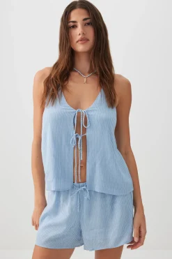 Crinkled Mid Rise Midi Shorts