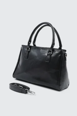 Crinkle Faux Leather Tote Bag