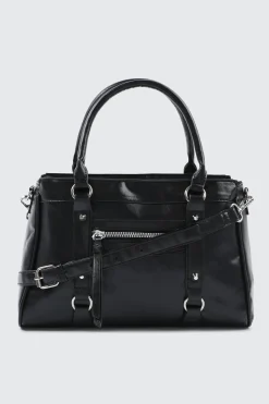 Crinkle Faux Leather Tote Bag