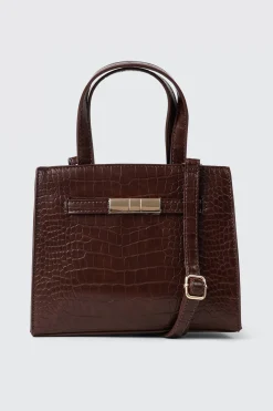Croc Embossed Small Tote