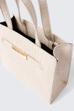 Croc Embossed Small Tote