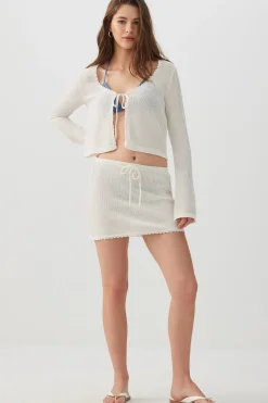Crochet Knit Mini Skirt