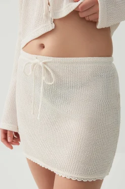 Crochet Knit Mini Skirt