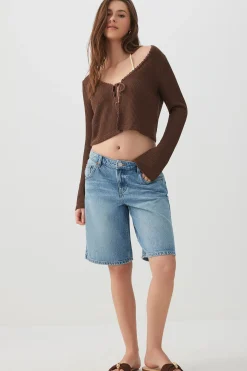 Crochet Knit Tie Front Cardigan