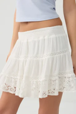 Crochet Trim Mini Skirt