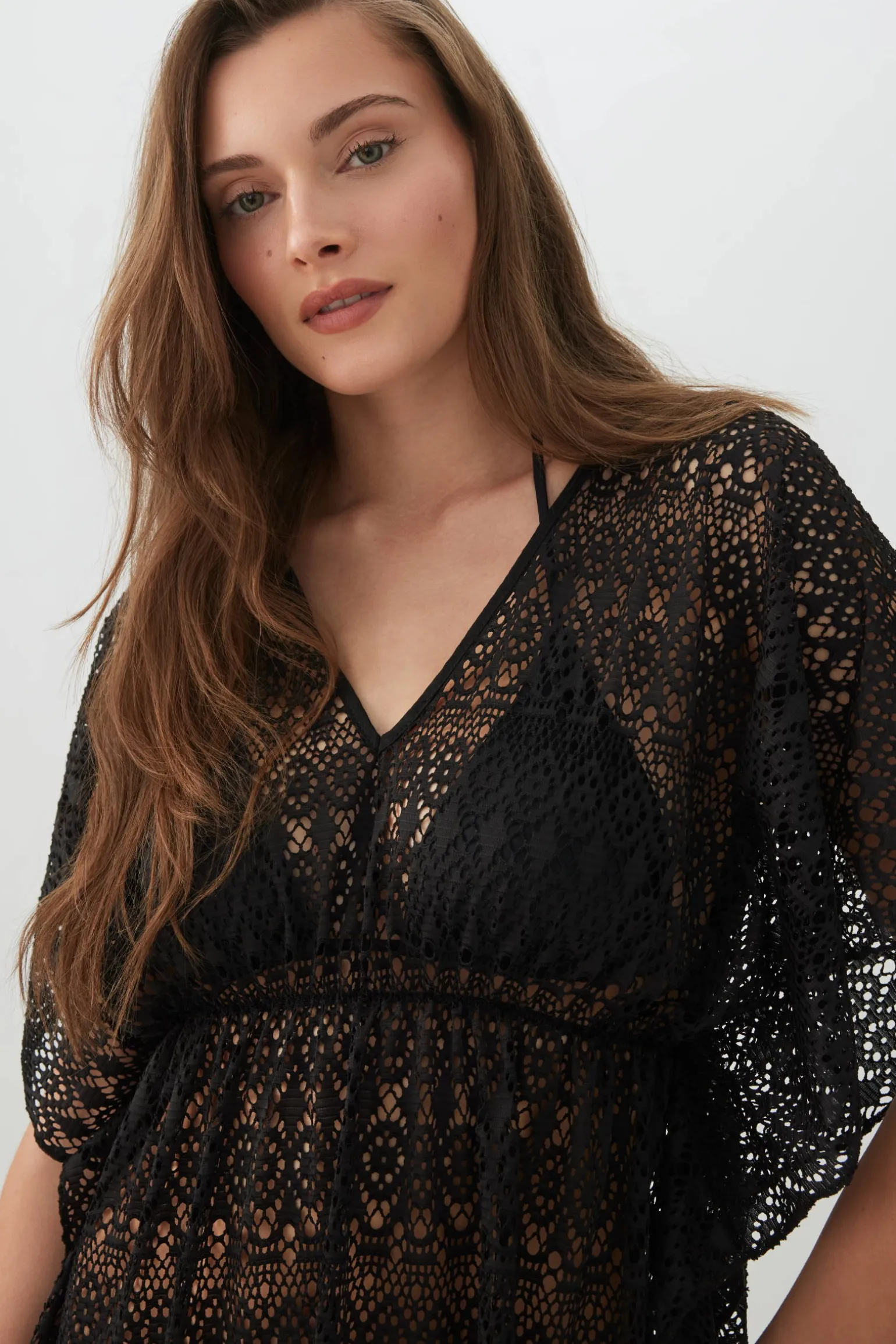 Crochet V-Neck Cover Up